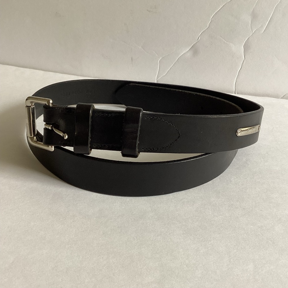 Polo Ralph Lauren Belt Mens 36/90 Black Italian Saddle Leather - Picture 15 of 15